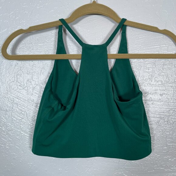 Girlfriend Collective Women S Green Colette Halter Bra High Neck Athleisure - Picture 4 of 5